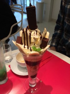 Cloud's Chocolate Parfait with Buster Sword